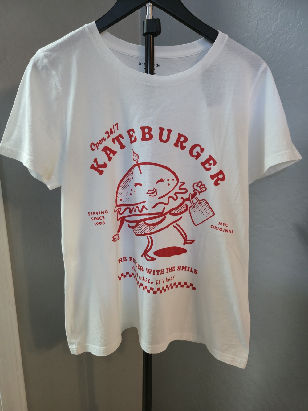 kate spade Burger 100% Cotton Tee NWT Size M